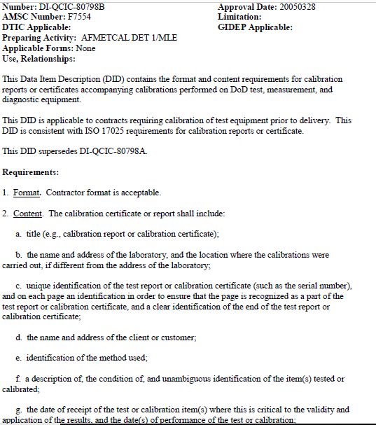 CALIBRATION CERTIFICATE SE Goldmine